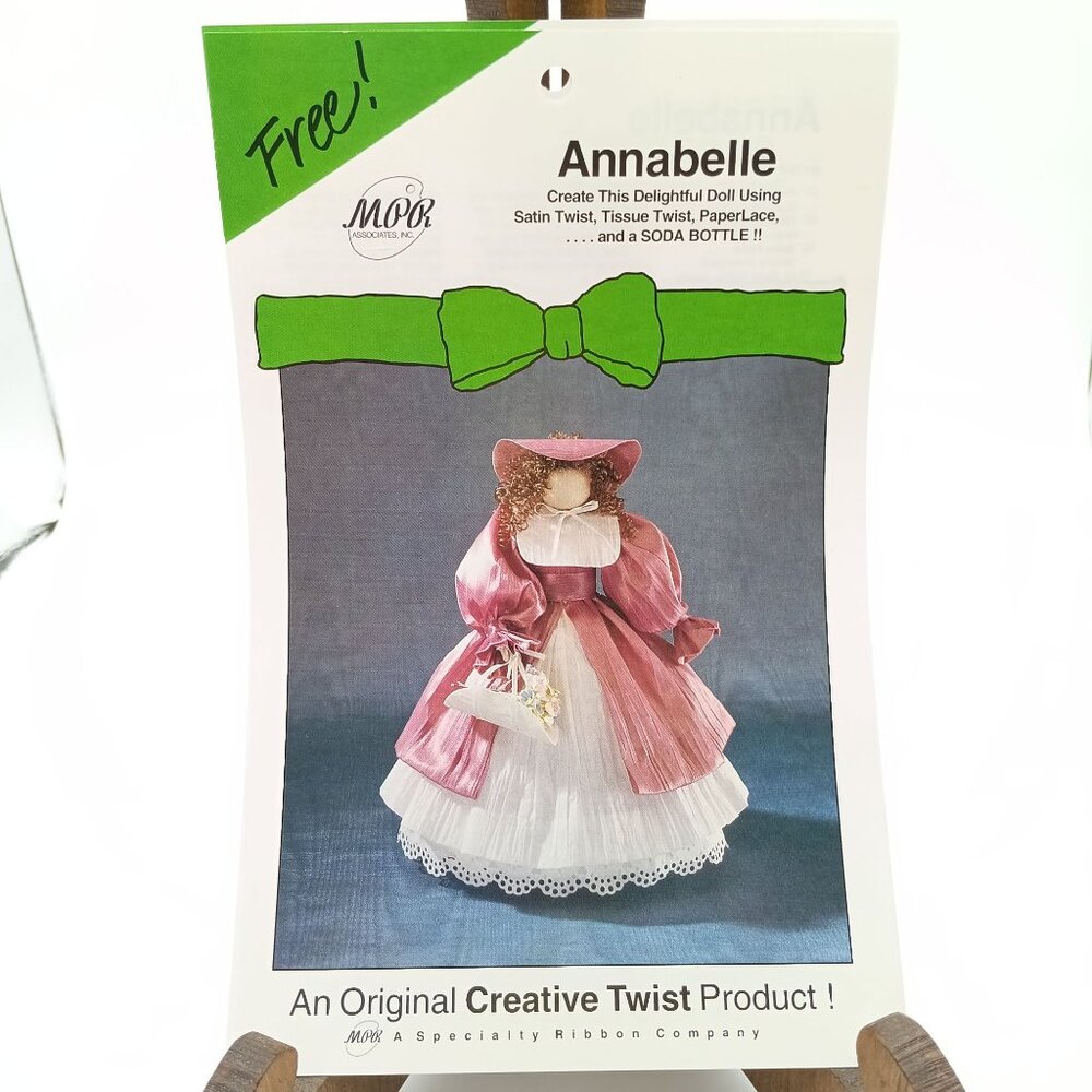Vintage Ribbon Craft Pattern, Annabelle Creative Twist Doll, MPR 1993